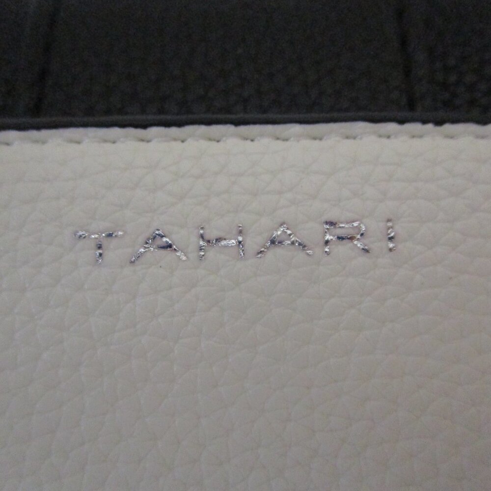 TAHARI Roma Faux Leather Shoulder Bag In Pearl/black NWT - Picture 8 of 10